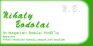 mihaly bodolai business card